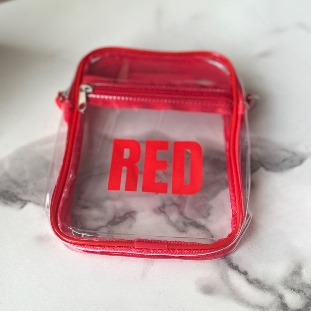 Clear crossbody stadium approved bag, RED era